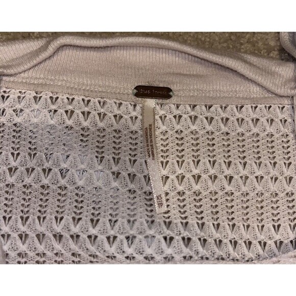 Free People XS/TP Sistine Hacci Knit Top Cold Shoulder Cream Womens Boho - Picture 6 of 15